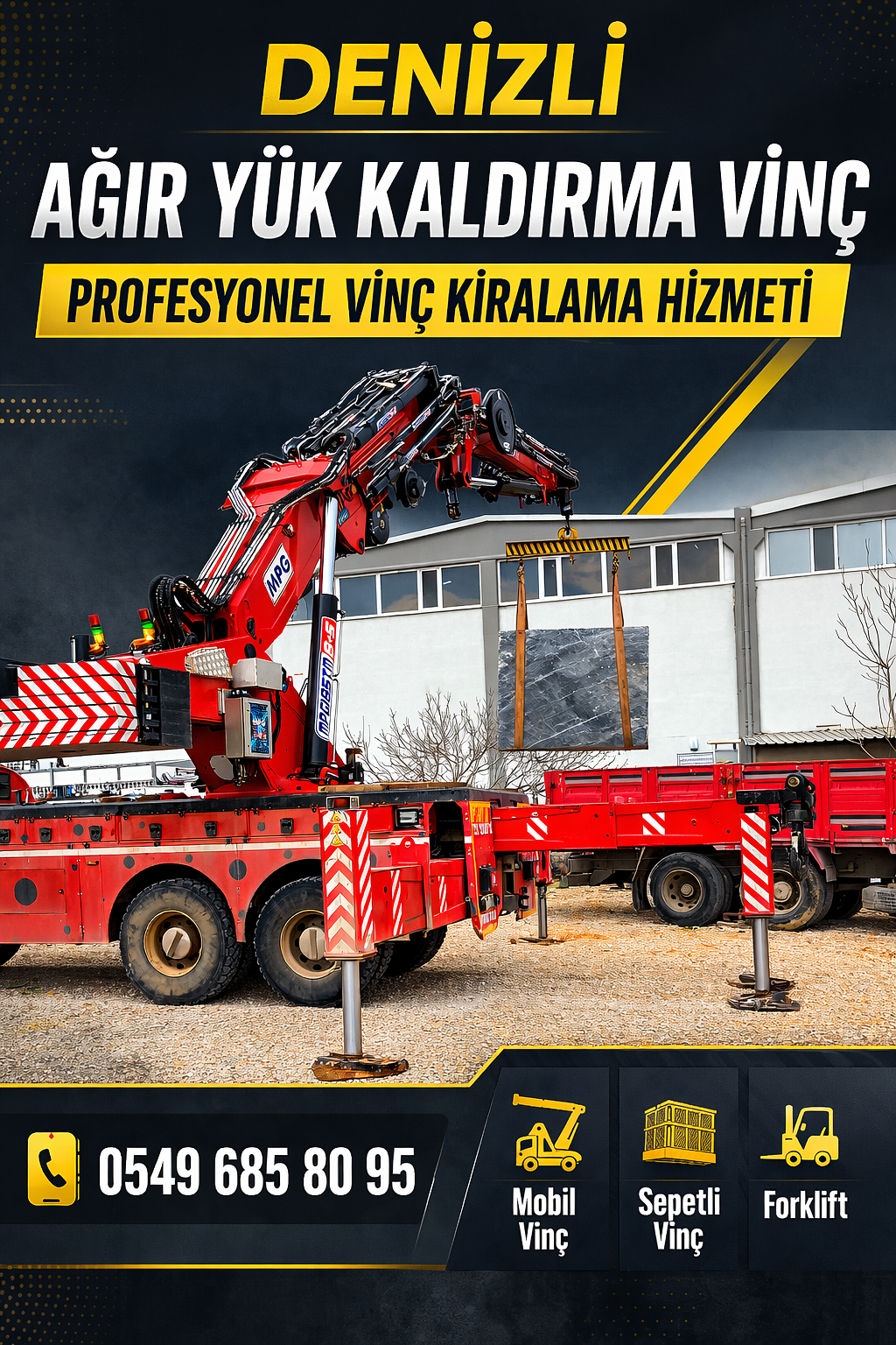 Denizli ağır yük kaldırma vinç hizmetleri