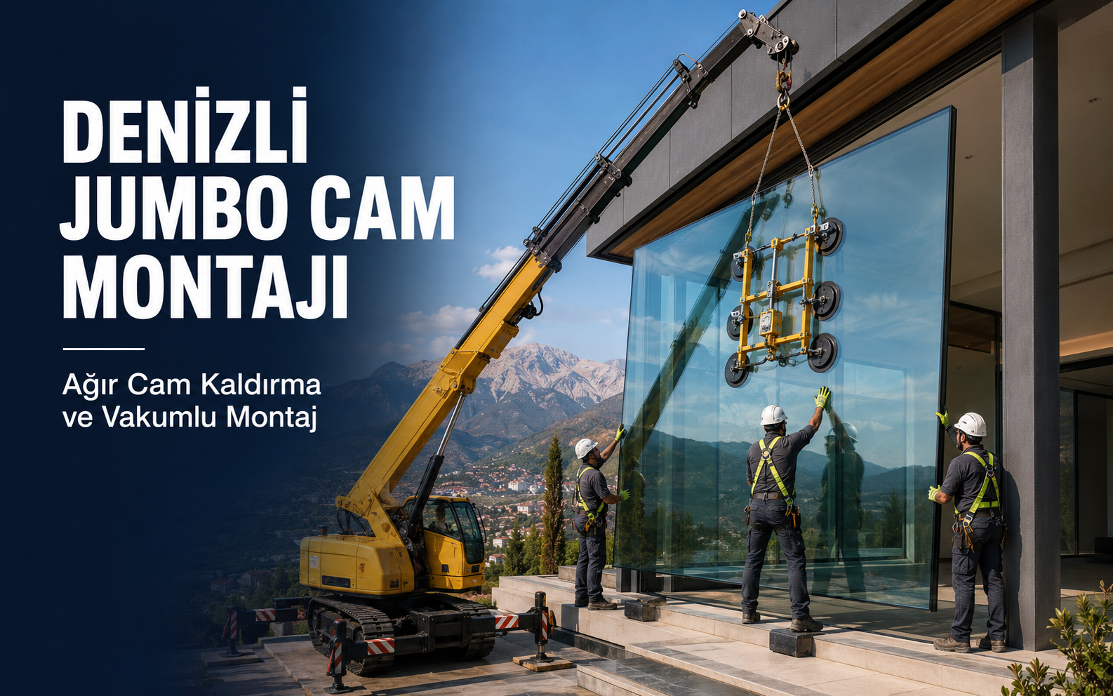 Denizli Jumbo Cam Montajı ve Ağır Cam Kaldırma